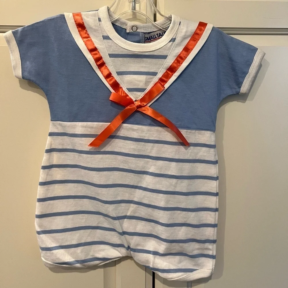 NWT Bundle of 2 Small Talk Vintage Infant Sailor Onesies (9 mo)